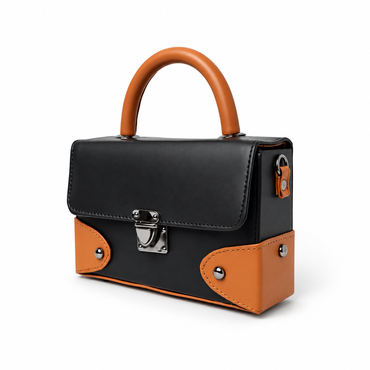 Contrast Box Bag - Black