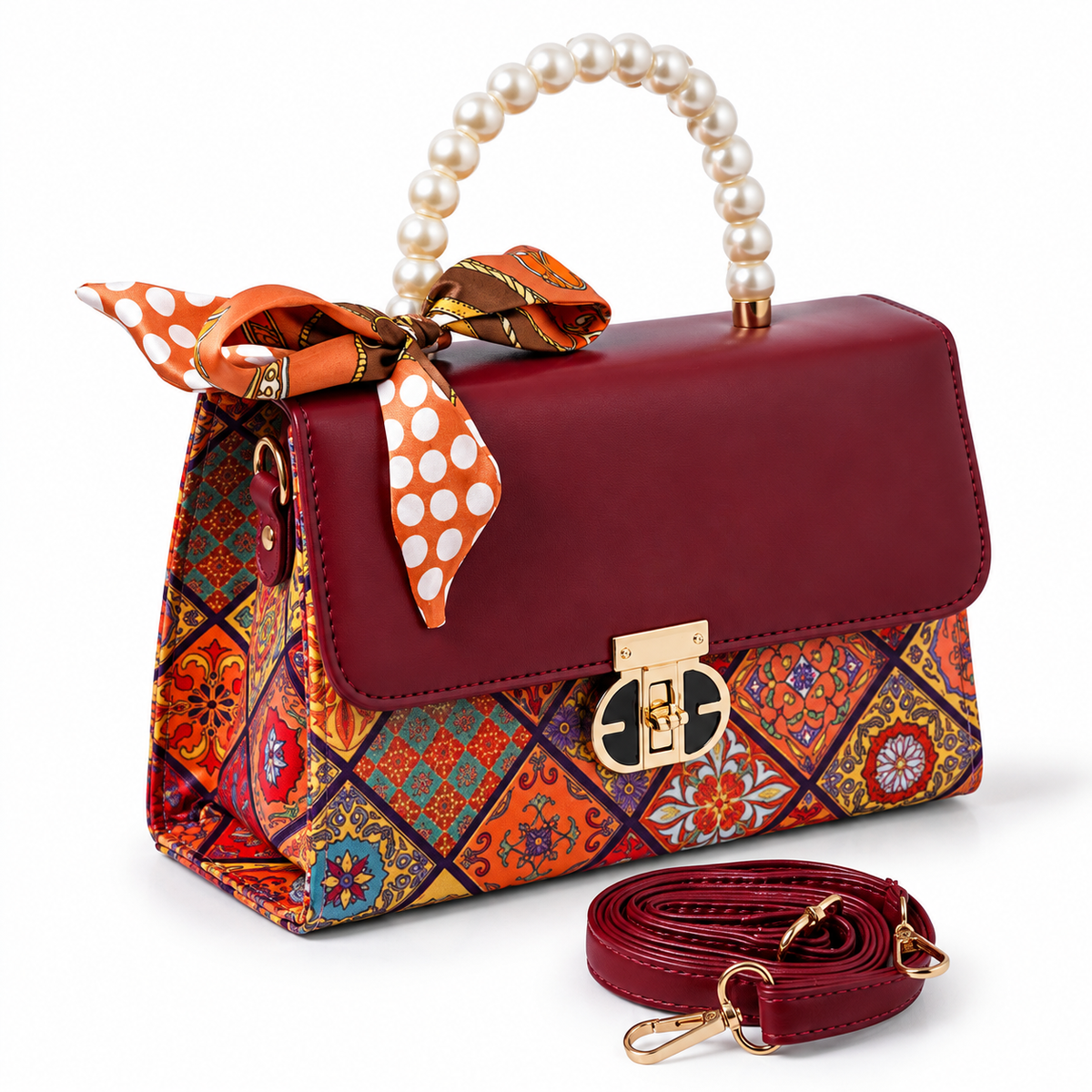 Print Lock Bag - Maroon