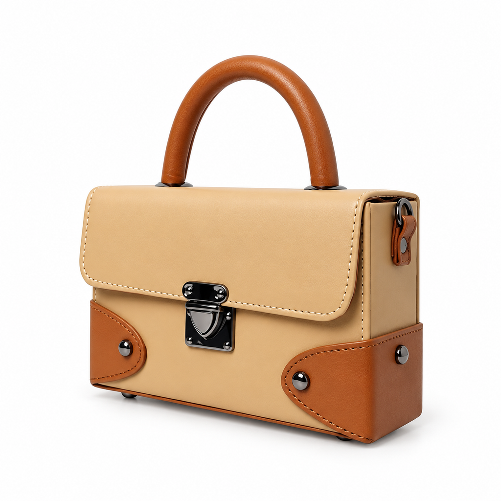 Contrast Box Bag - Warm Ivory