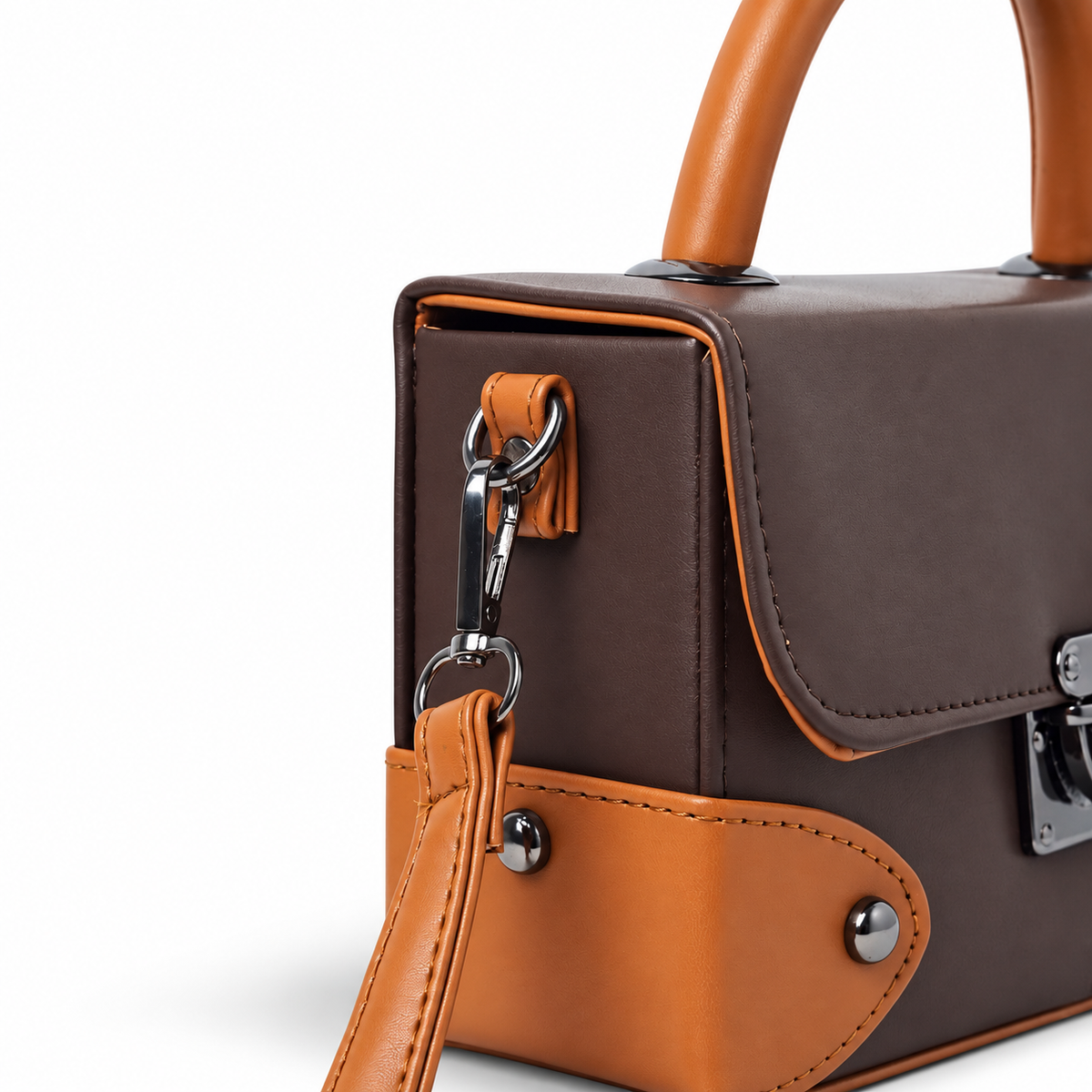 Contrast Box Bag - Chocolate