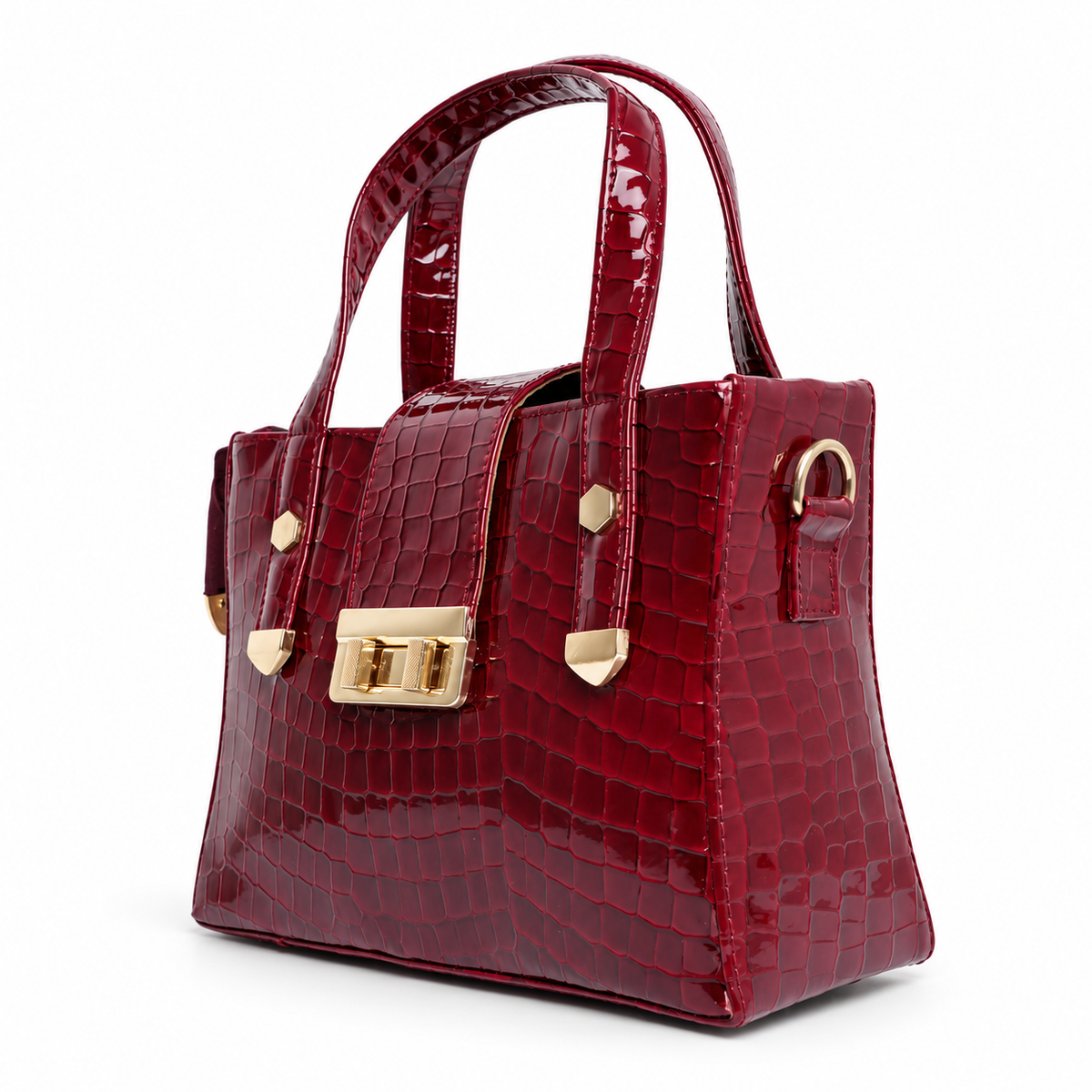 Patent Carry Bag - Maroon