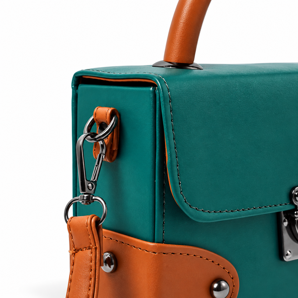 Contrast Box Bag - Jade Green