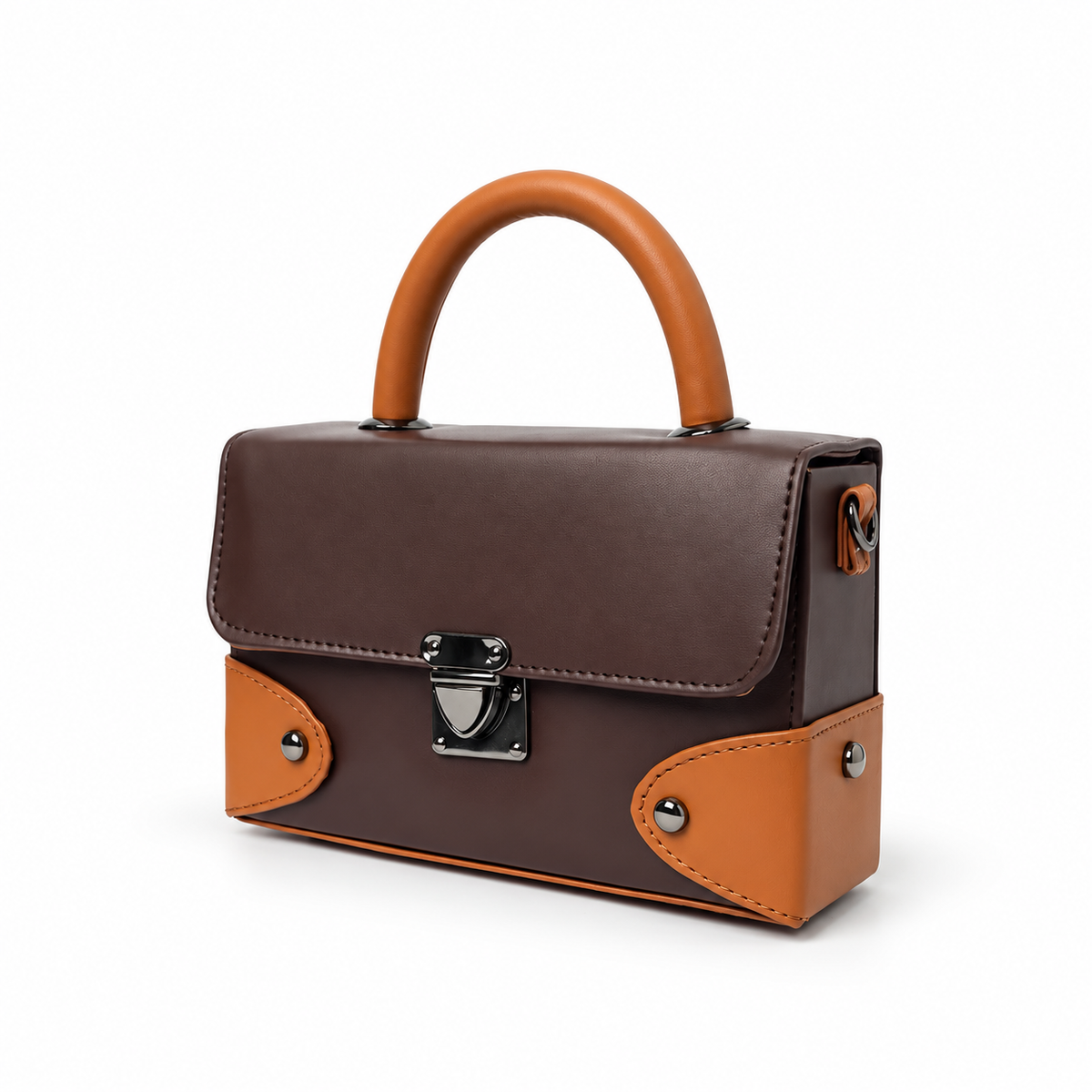 Contrast Box Bag - Chocolate
