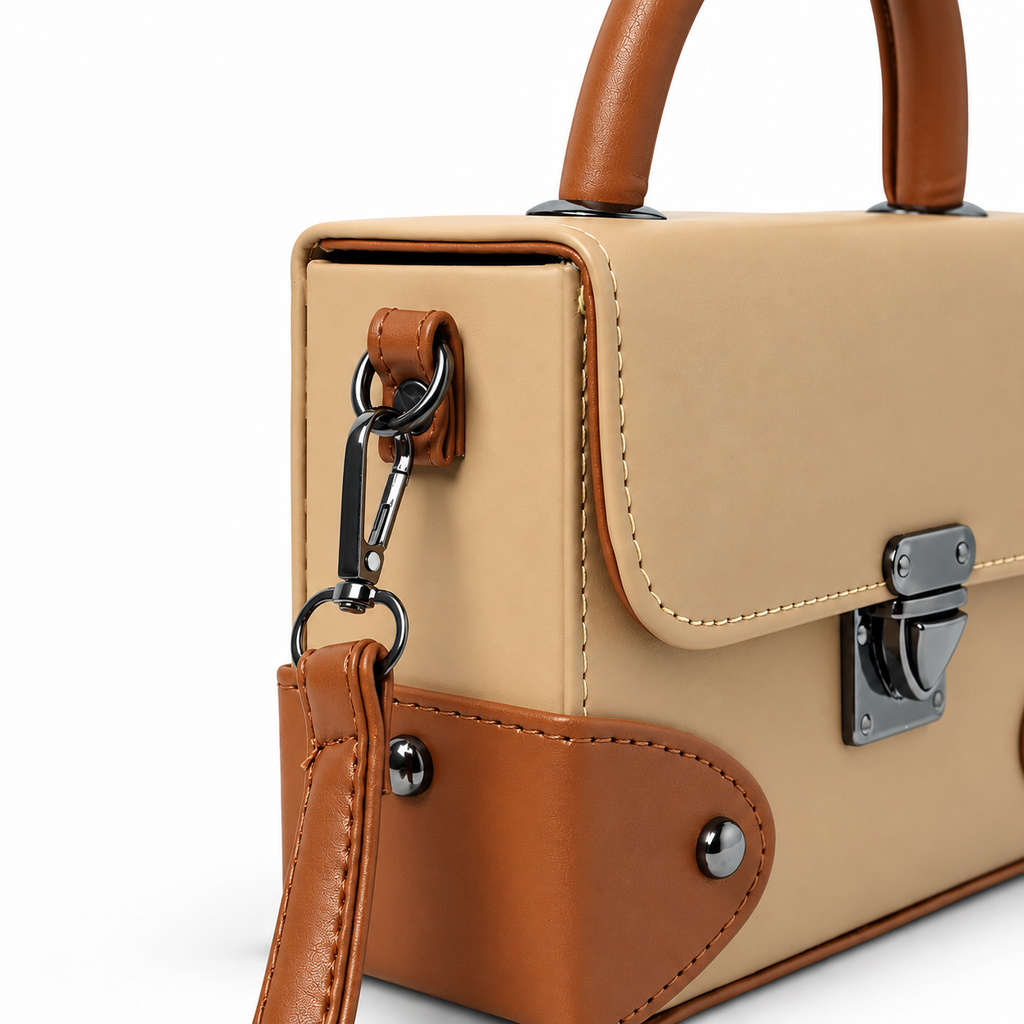 Contrast Box Bag - Warm Ivory