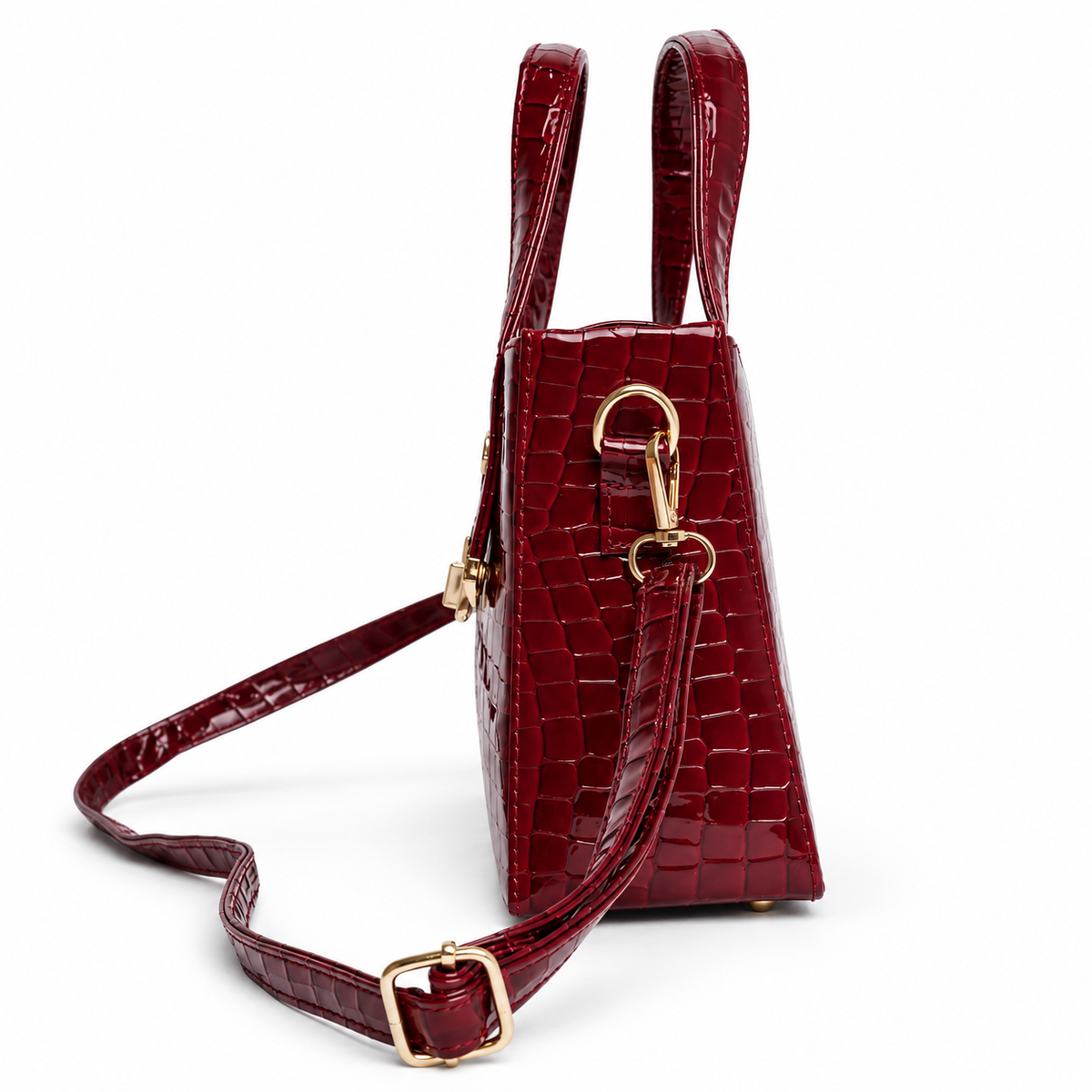 Patent Carry Bag - Maroon