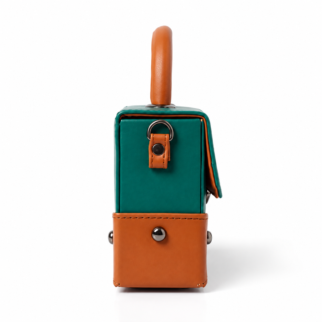Contrast Box Bag - Jade Green