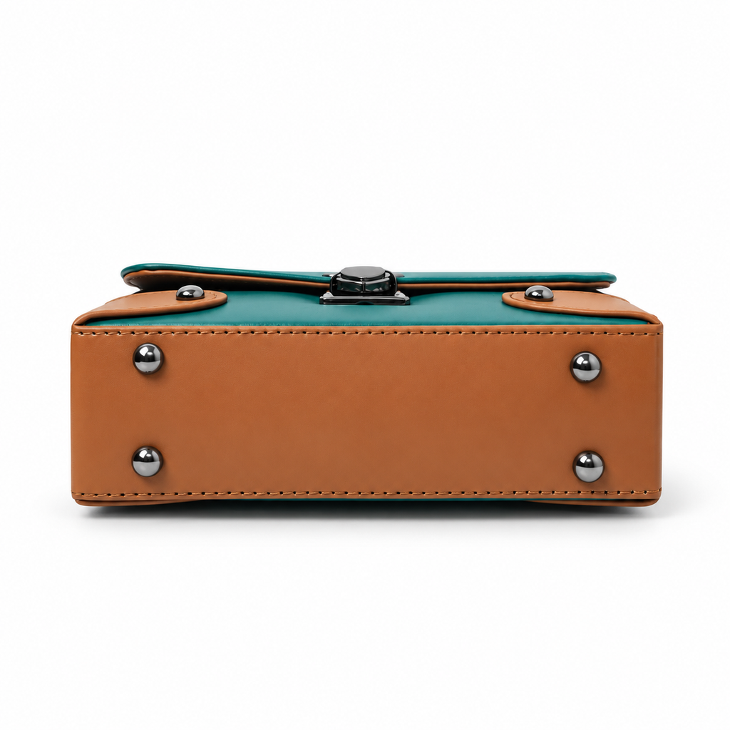 Contrast Box Bag - Jade Green