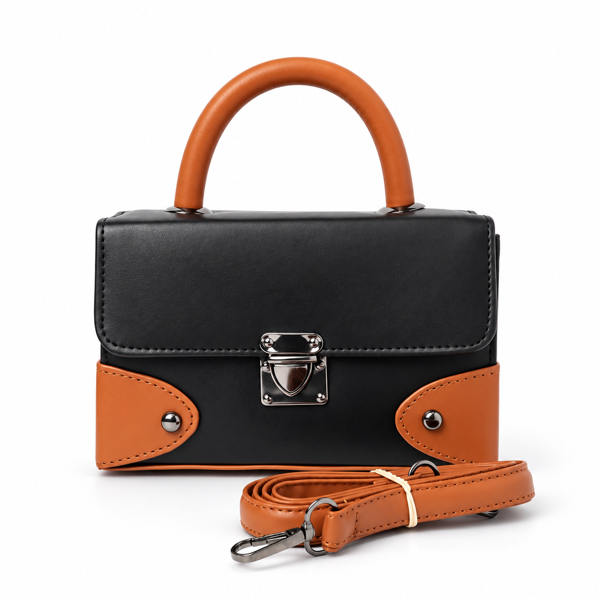 Contrast Box Bag - Black