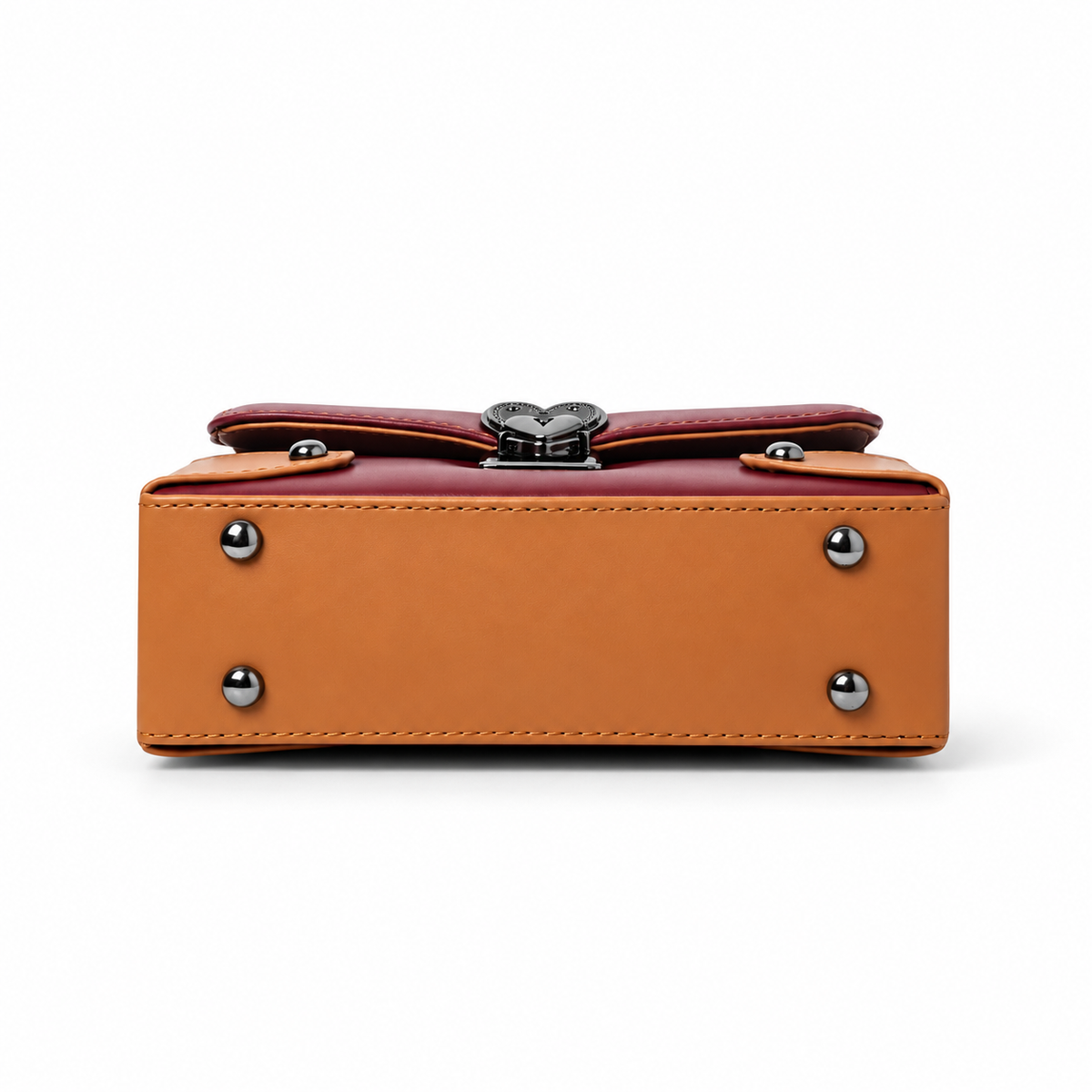 Contrast Box Bag - Dark Maroon