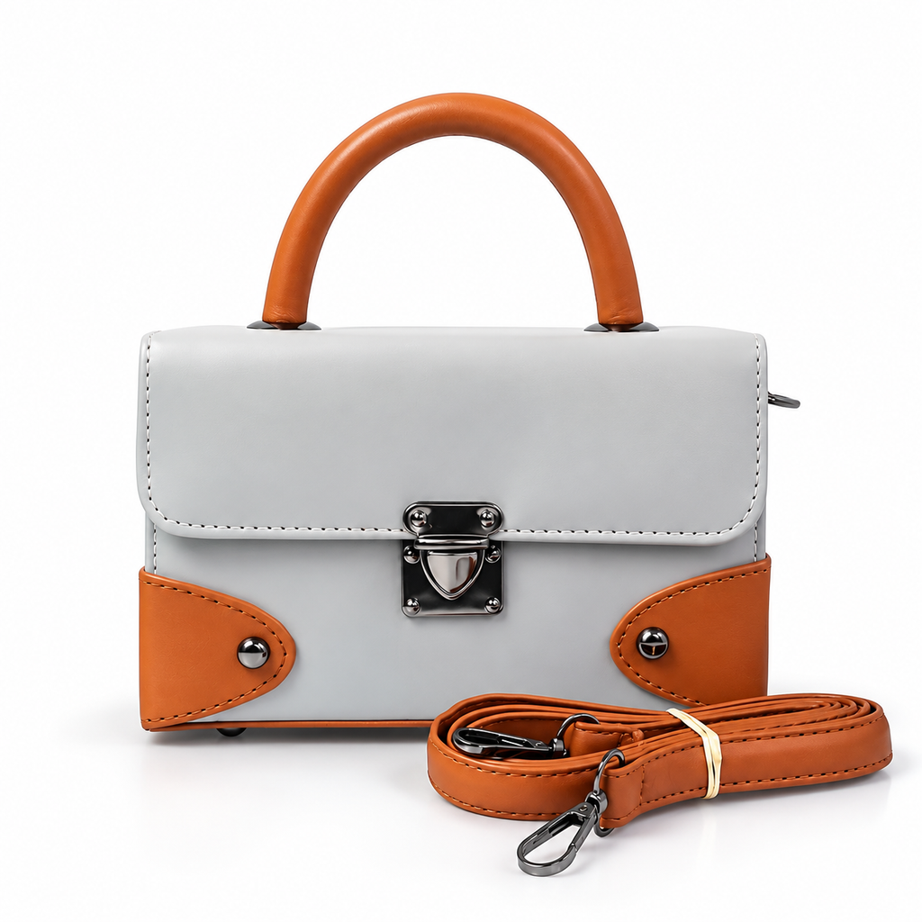 Contrast Box Bag - Ash Gray