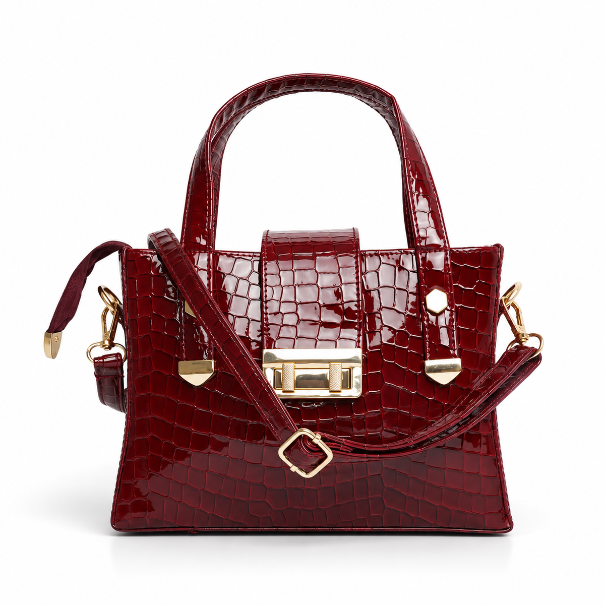 Patent Carry Bag - Maroon