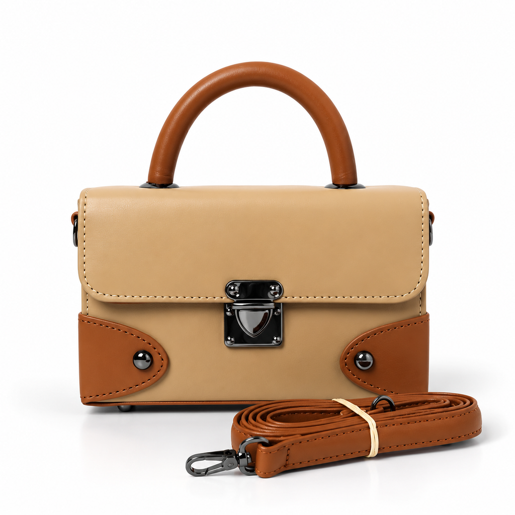 Contrast Box Bag - Warm Ivory