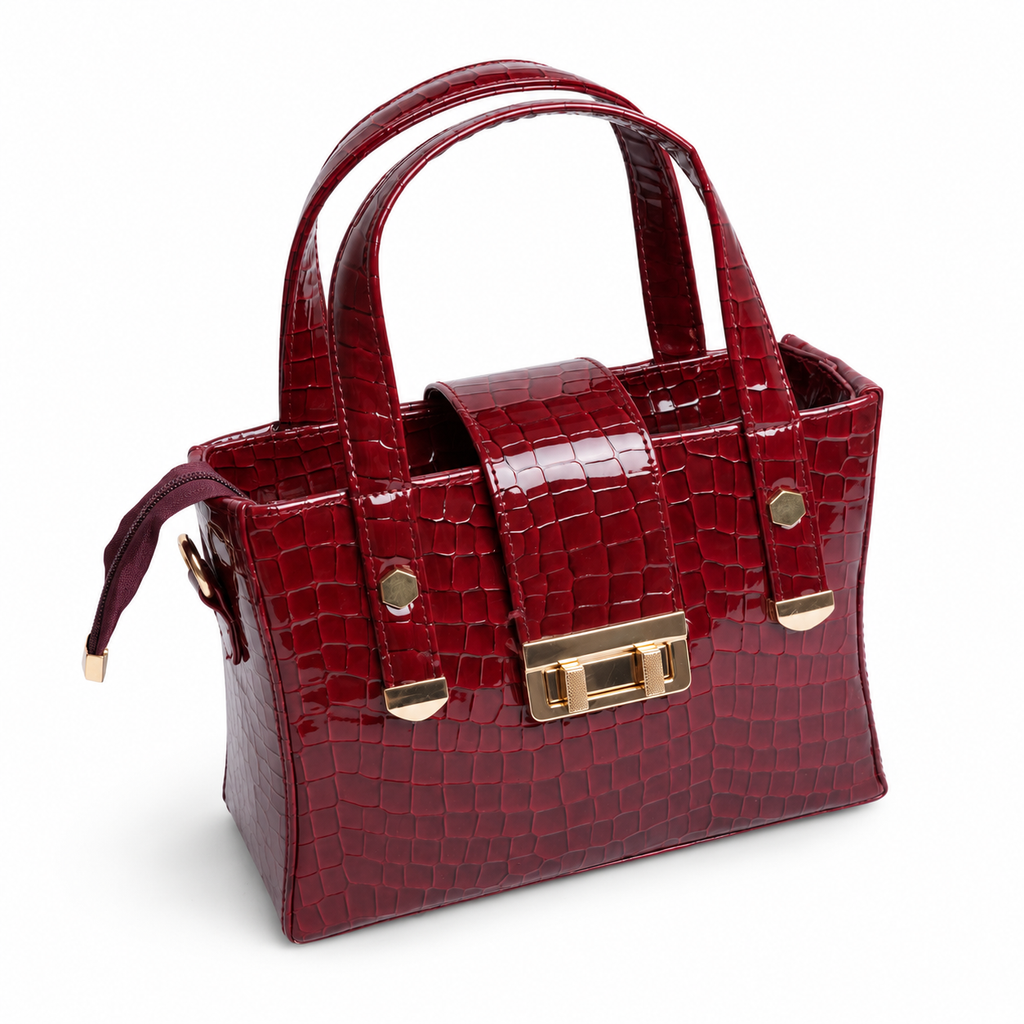 Patent Carry Bag - Maroon