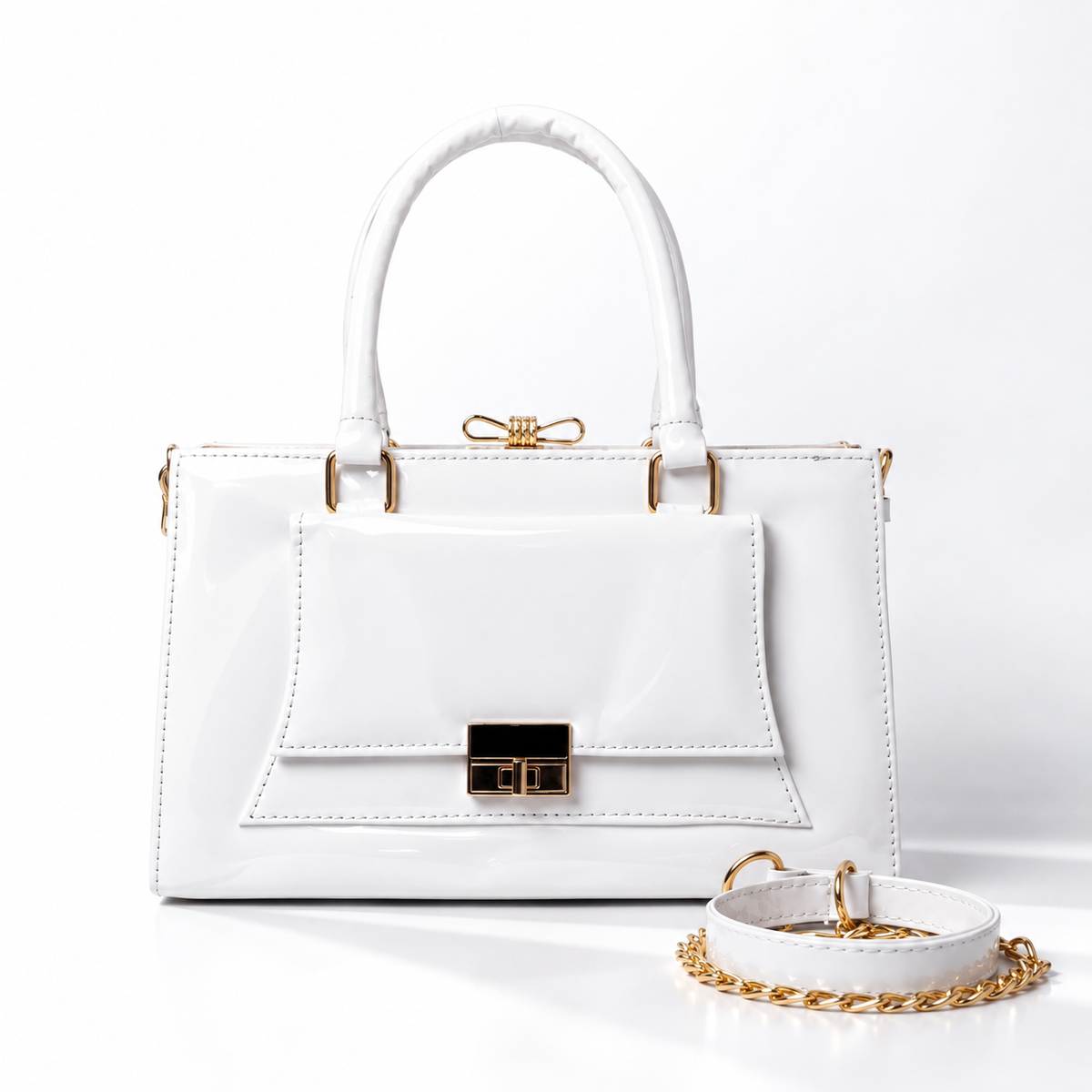 Frame Boxy Bag - White
