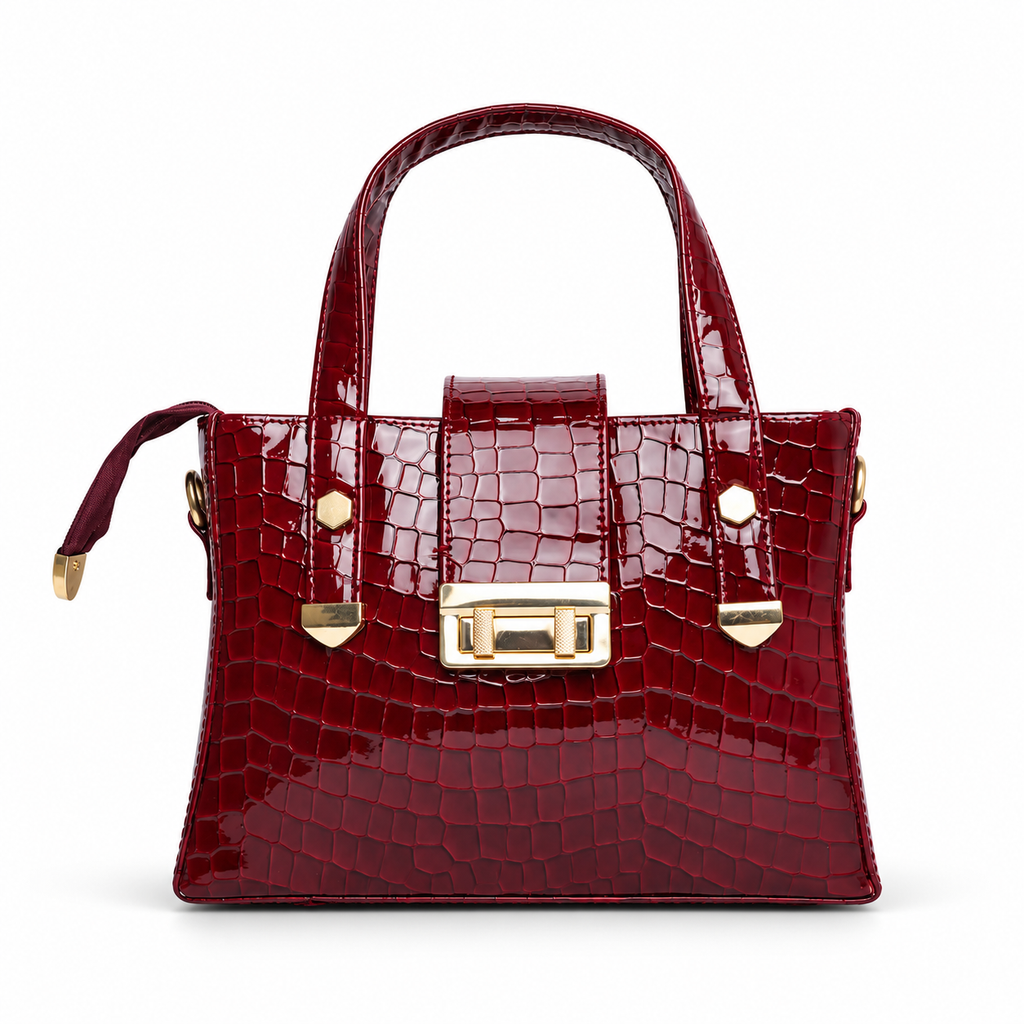 Patent Carry Bag - Maroon
