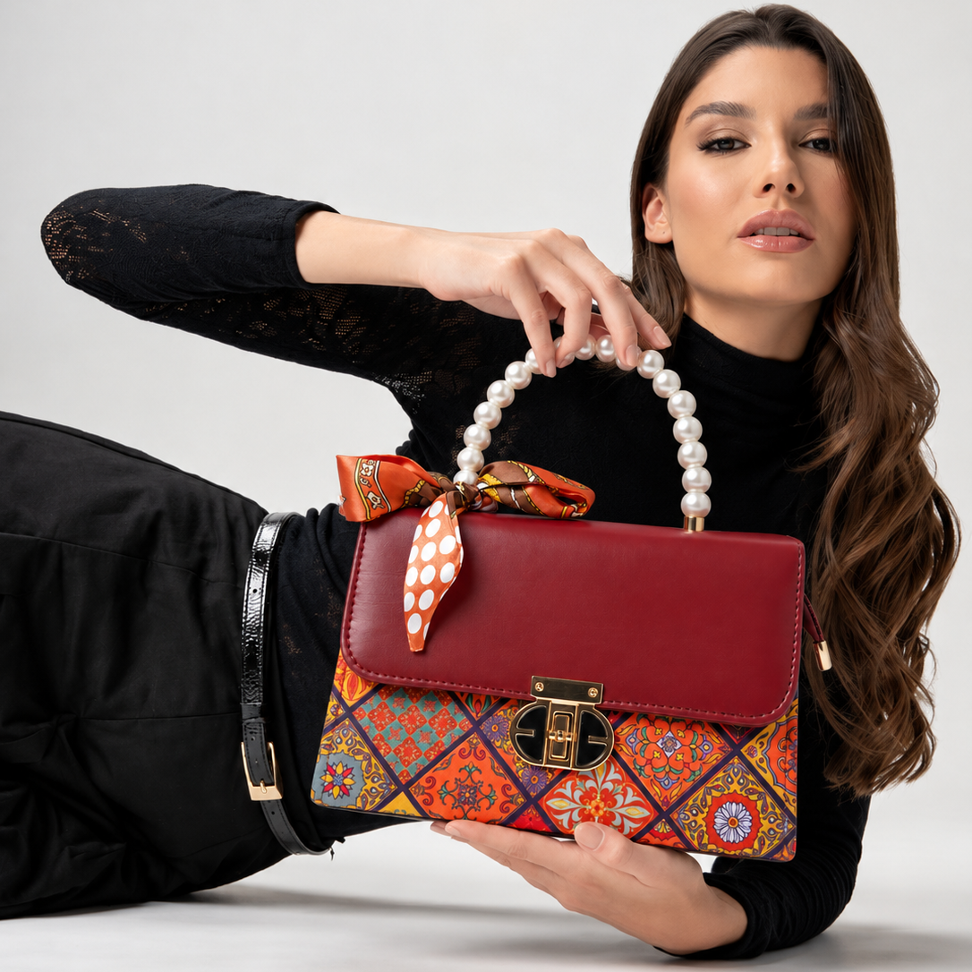 Print Lock Bag - Maroon