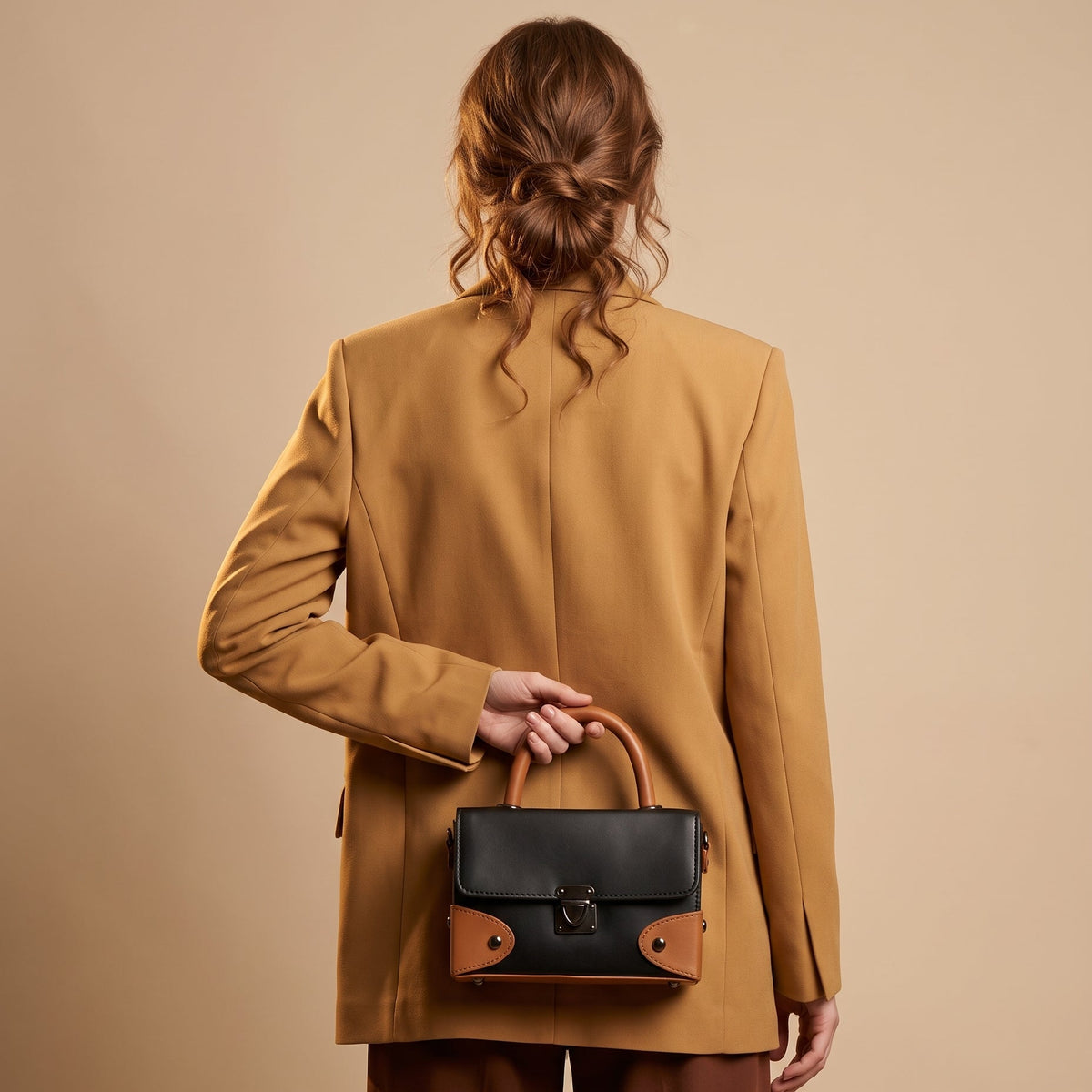 Contrast Box Bag - Black
