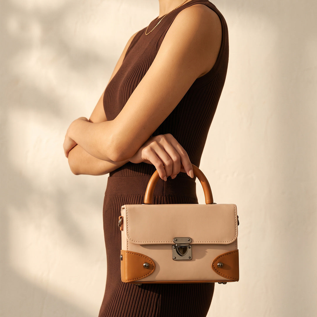 Contrast Box Bag - Warm Ivory